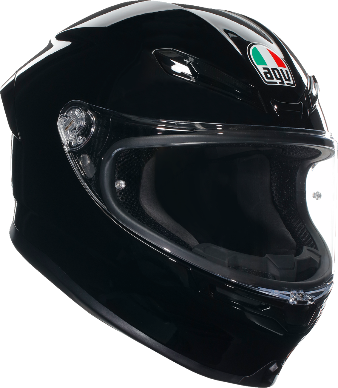 AGV K6 S Helmet in Black for 2XL - Carbon-Aramid Fiber Shell with Integrated Ventilation and Safety Features