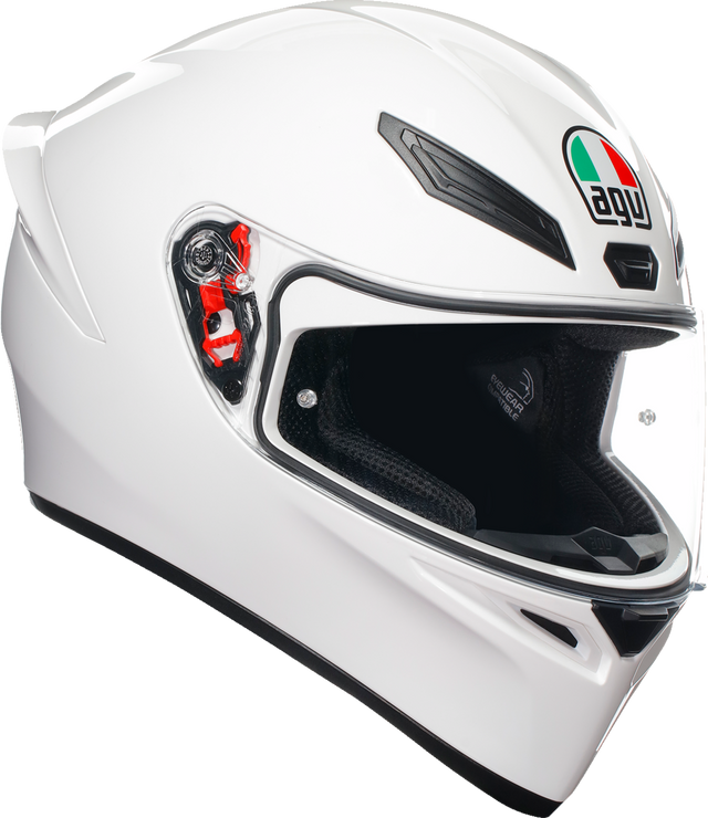 AGV K1 S Helmet - White for Motorcycle with 3/4 Shell, Adjustable Ventilation, and Clear Visor - Medium