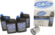 S&S CYCLE Oil Change Kit - Chrome Filter - '84-'99 Big Twin/'86-'22 Sportster - 4 US quarts 218940
