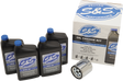 S&S CYCLE Oil Change Kit - Chrome Filter - '99-'17 Twin Cam - 4 US quarts 218942