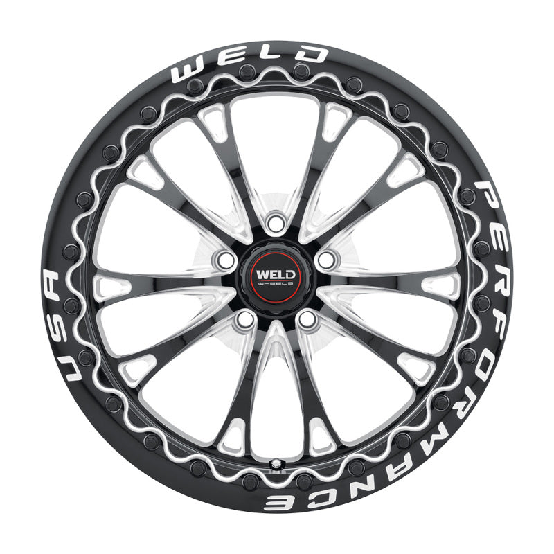 Weld S908 18x10 Belmont Drag Beadlock Wheel - Gloss Black Finish, 5x114.3 Bolt Pattern, ET30 Offset