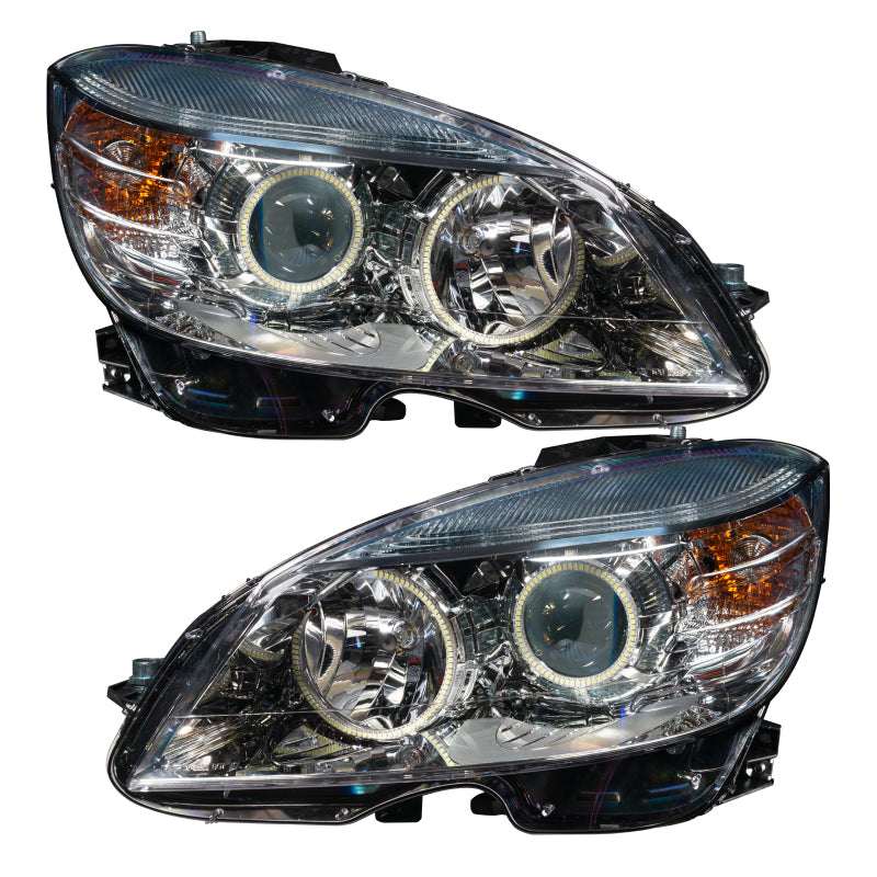 Oracle 08-11 Mercedes Benz C-Class Pre-Assembled Headlights Chrome Housing w/o Controller