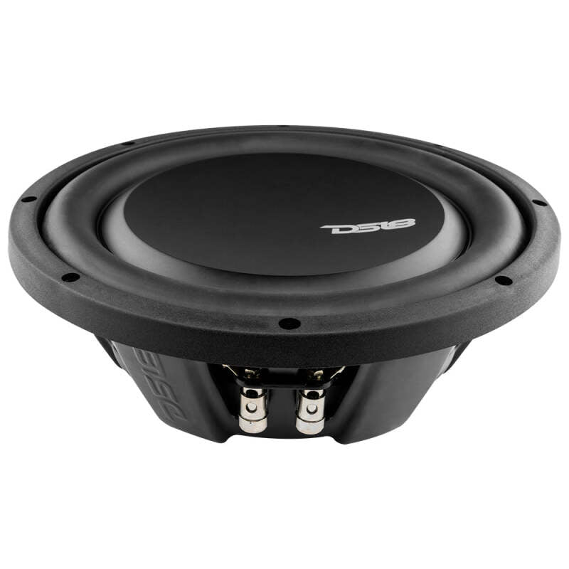 DS18 PSW10.4D 10-Inch 500 Watts RMS Dual 4 Ohm Water-Resistant Shallow Mount Subwoofer for Automotive Use