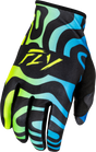 Fly Racing Lite Zen Gloves Black/Blue/Hi Vis for Motocross and Off-Road Bicycles, XL - Part 378-740X