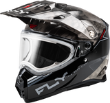 Fly Racing Trekker CW Conceal Helmet with Electric Shield - Black/Grey/White for ATV, Dirt Bike, and Off-Road Vehicles