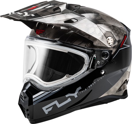 Fly Racing Trekker CW Conceal Helmet with Electric Shield - Large, Black/Grey/White for Off-Road and Motocross Vehicles