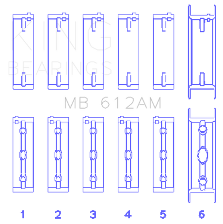 King Engine Bearings Volvo 520/B5252 Main Bearing Set - Size STD