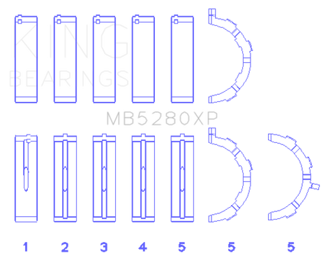 King Engine Bearings Ford Prod. V8 4.6L/5.4L (Size STDX) Performance Main Bearing Set