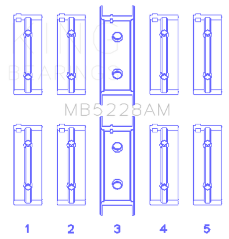King Engine Bearings Mitsubishi 4G52 (Size +0.50mm) Main Bearing Set