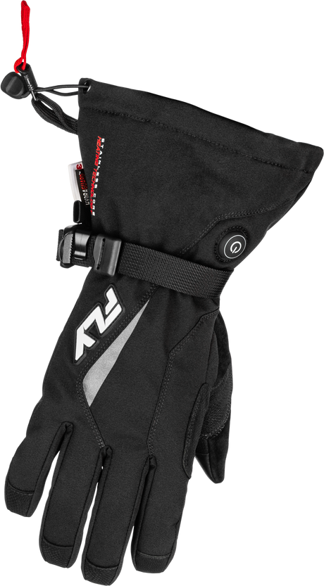 Fly Racing Title Heated Gauntlet Gloves Black Medium for Motorcycle and ATV