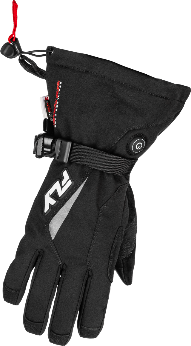 Fly Racing Title Heated Gauntlet Gloves Black Medium for Motorcycle and ATV