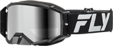 Fly Racing Zone Elite Goggle Black/Silver with Silver Mirror Smoke Lens – Fits Off-Road Motorcycles & ATV Helmets