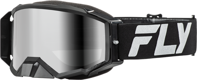 Fly Racing Zone Elite Goggle Black/Silver with Silver Mirror Smoke Lens – Fits Off-Road Motorcycles & ATV Helmets