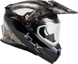 Fly Racing Trekker CW Conceal Helmet with Electric Shield - Black/Grey/White, Small - Fits ATV, Dirt Bike, Off-Road Vehicles