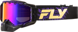 Fly Racing Zone Snow Goggle Pur/Tan with Purple Mirror and Amber Lens for Ski and Snowboard Vehicles