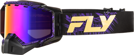 Fly Racing Zone Snow Goggle Pur/Tan with Purple Mirror and Amber Lens for Ski and Snowboard Vehicles