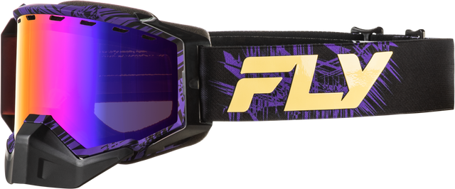 Fly Racing Zone Snow Goggle Pur/Tan with Purple Mirror and Amber Lens for Ski and Snowboard Vehicles