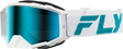 FLY Racing Zone Elite Goggle White/Teal with Light Green Mirror and Smoke Lens – ATV, Motorcycle, Off-Road Vehicles