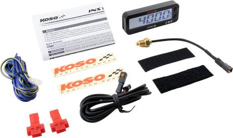 KOSO Pro 1 RPM and Temperature Meter with Vehicle Compatibility for ATVs, Motorcycles, and Personal Watercraft