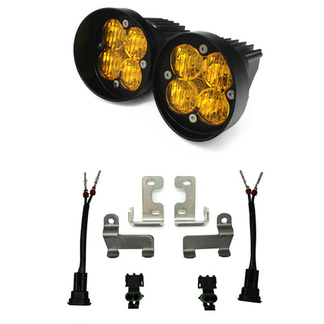 Baja Designs 447677 Rav4 Fog Pocket Kit with Squadron Sport Amber Wide Cornering Lights