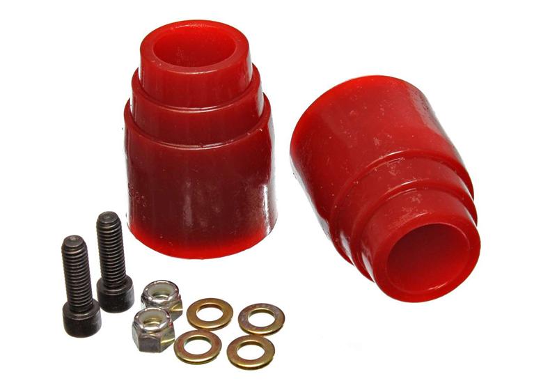 Energy Suspension Hyper-Flex Rear Bump Stop Set for 2000-2004 Ford Excursion - Red polyurethane control arm and suspension bump stops