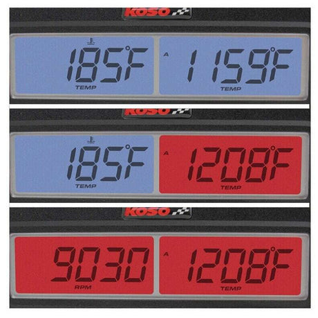 KOSO Dual EGT Gauge with RPM and Water Temperature for Diesel Trucks and Performance Vehicles (Part BA006010)