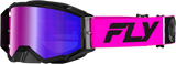 Fly Racing Zone Pro Goggle Pink/Black with Iridescent Red Mirror Lens for Motocross and Off-Road Vehicles