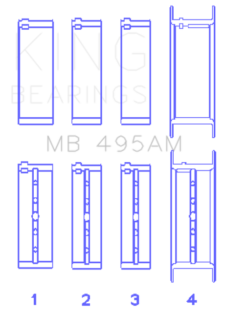 King Infiniti/Nissan 181CI 3.0L VG30DE/TT V6/122CI 2.0L VG20DET V6 (Size STD) Main Bearing Set