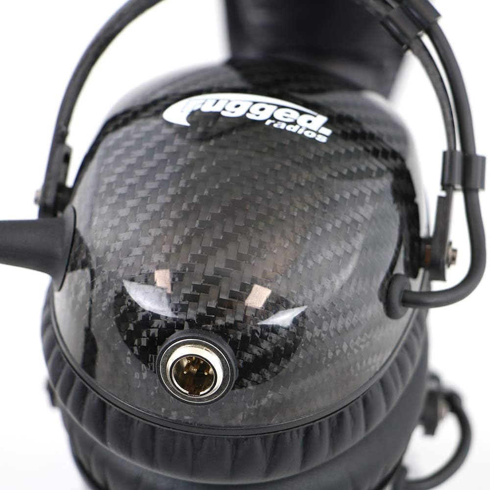 AlphaBass Two Way Radio Carbon Fiber Headset with Premium Bass Speakers (GARAGE SALE)