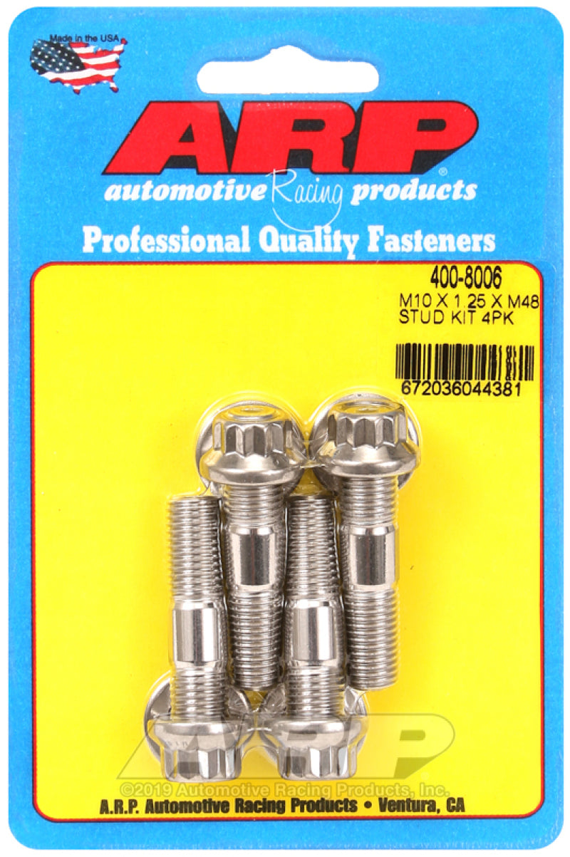 ARP M10 x 1.25 x 1.89 inch Broached Stud Kit - Fits Automotive Applications