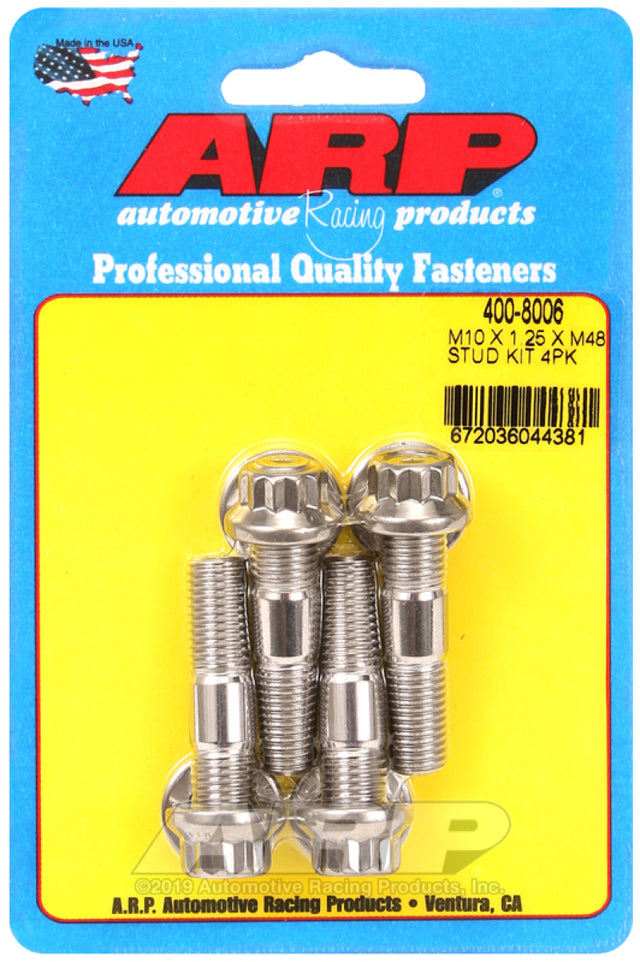 ARP M10 x 1.25 x 1.89 inch Broached Stud Kit - Fits Automotive Applications
