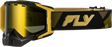 Fly Racing Zone Elite Sn Goggle Black/Gold with Gold Mirror and Plated Yellow Lens for Motocross and ATV