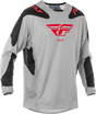Fly Racing Kinetic Sym Jersey Light Grey/Red/Black 2X for Motocross and Off-Road Vehicles