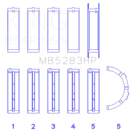 King Engine Bearings Performance Main Bearing Set - Size Standard X