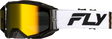 FLY RACING Zone Pro Goggle White/Black/Gold with Gold Mirror and Smoke Lens for ATV, Motocross, and Off-Road Vehicles