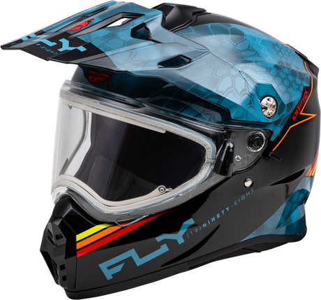 Fly Racing Trekker CW Conceal Helmet with Electric Shield - Slate, Black & Red, Extra Small for ATV, Motocross, Off-Road Vehicles