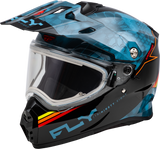 Fly Racing Trekker CW Conceal Helmet with Electric Shield - Slate, Black, and Red, Medium Fit for Off-Road and Dual-Sport Vehicles