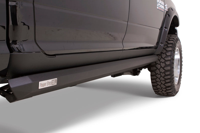 AMP Research PowerStep XL Part 77238-01A for 2018-2024 Ram Trucks – Electric Running Board with 3-Inch Drop and LED Lights