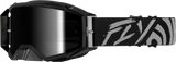 Fly Racing Zone Elite Goggle Grey/Black with Black Mirror/Smoke Lens for ATV, UTV, Dirt Bike, and Motocross Vehicles