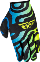 Fly Racing Lite Zen Gloves Black/Blue/Hi Vis for Motocross and Off-Road Bicycles, XL - Part 378-740X