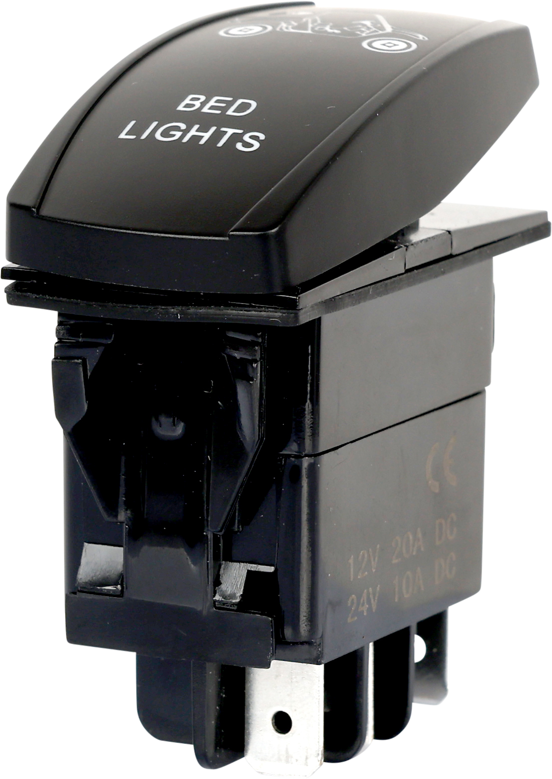 OPEN TRAIL Bed Lighting LED Switch Pro Backlit - Weather Sealed for Jeep Wrangler, Toyota Tacoma, Ford F-150