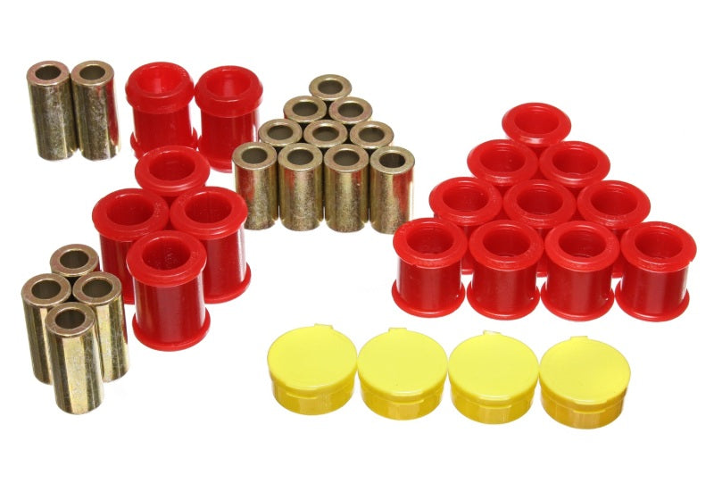Energy Suspension Hyper-Flex Rear Control Arm Bushing Set for 1995-1998 Nissan 240SX (S14) – Red Polyurethane