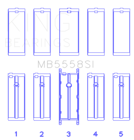 King Engine Bearings Ford R6A/114Ci 1.9L/121Ci 2.0L (Size +0.75mm) Main Bearing Set