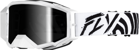 Fly Racing Zone Elite Goggle Black/White with Black Mirror/Smoke Lens – ATV/UTV/Off-Road Vehicle Fitment