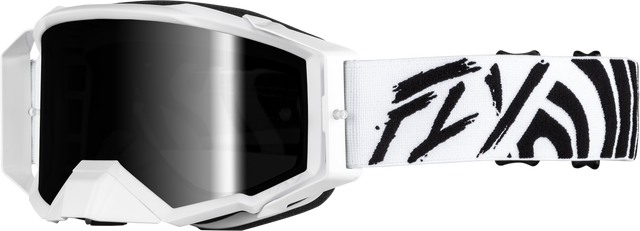 Fly Racing Zone Elite Goggle Black/White with Black Mirror/Smoke Lens – ATV/UTV/Off-Road Vehicle Fitment