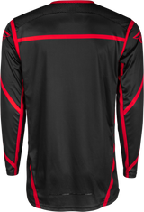 Fly Racing Lite Jersey Black/Red Small - Lightweight Motorcycle Jersey with Advanced Ventilation for Off-Road and Motocross