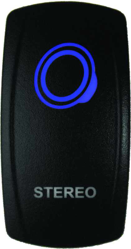 DragonFire Racing Lighted Stereo On/Off Switch with Blue Illumination – Part Number 522622