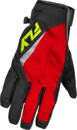 Fly Racing Title Long Gloves Red/Black/Hi Vis XS - Weatherproof Motorcycle Gloves with 3M Thinsulate for Cruiser, Touring, and Adventure Bikes
