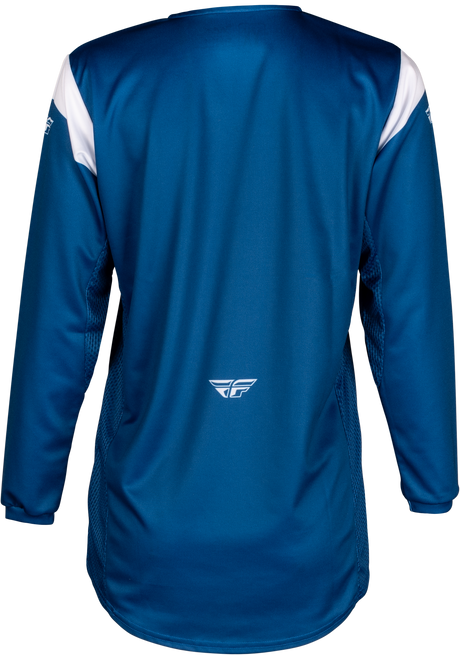 Fly Racing Youth Kinetic Stoke Jersey Navy/White - Youth Off-Road Motorcycle Jersey for Trail and Motocross Use