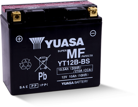 Yuasa YT12B-BS Maintenance Free 12-Volt AGM Battery w/Bottle